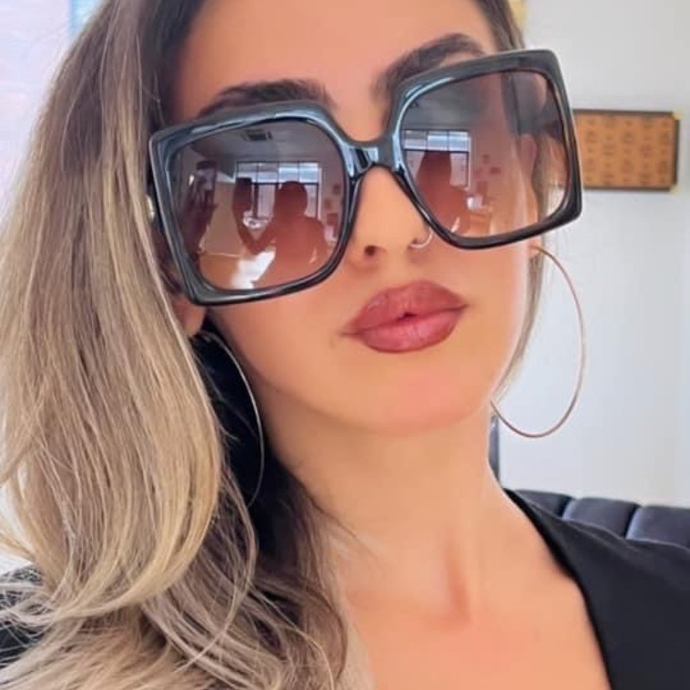 NEW Gucci GG0876S 002 Dark Havana Square Oversized Sunglasses - Picture 3 of 10